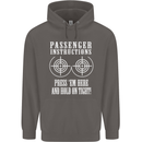Biker Passenger Instructions Motorcycle Mens 80% Cotton Hoodie Charcoal