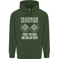 Biker Passenger Instructions Motorcycle Mens 80% Cotton Hoodie Forest Green