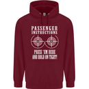 Biker Passenger Instructions Motorcycle Mens 80% Cotton Hoodie Maroon