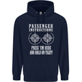 Biker Passenger Instructions Motorcycle Mens 80% Cotton Hoodie Navy Blue