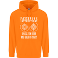 Biker Passenger Instructions Motorcycle Mens 80% Cotton Hoodie Orange
