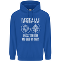 Biker Passenger Instructions Motorcycle Mens 80% Cotton Hoodie Royal Blue