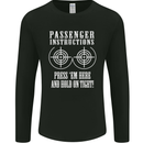 Biker Passenger Instructions Motorcycle Mens Long Sleeve T-Shirt Black