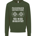 Biker Passenger Instructions Motorcycle Mens Sweatshirt Jumper Forest Green