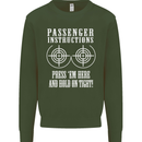 Biker Passenger Instructions Motorcycle Mens Sweatshirt Jumper Forest Green