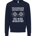 Biker Passenger Instructions Motorcycle Mens Sweatshirt Jumper Navy Blue
