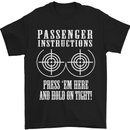 Biker Passenger Instructions Motorcycle Mens T-Shirt Cotton Gildan Black