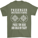 Biker Passenger Instructions Motorcycle Mens T-Shirt Cotton Gildan Military Green