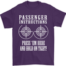 Biker Passenger Instructions Motorcycle Mens T-Shirt Cotton Gildan Purple