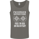 Biker Passenger Instructions Motorcycle Mens Vest Tank Top Charcoal