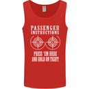 Biker Passenger Instructions Motorcycle Mens Vest Tank Top Red