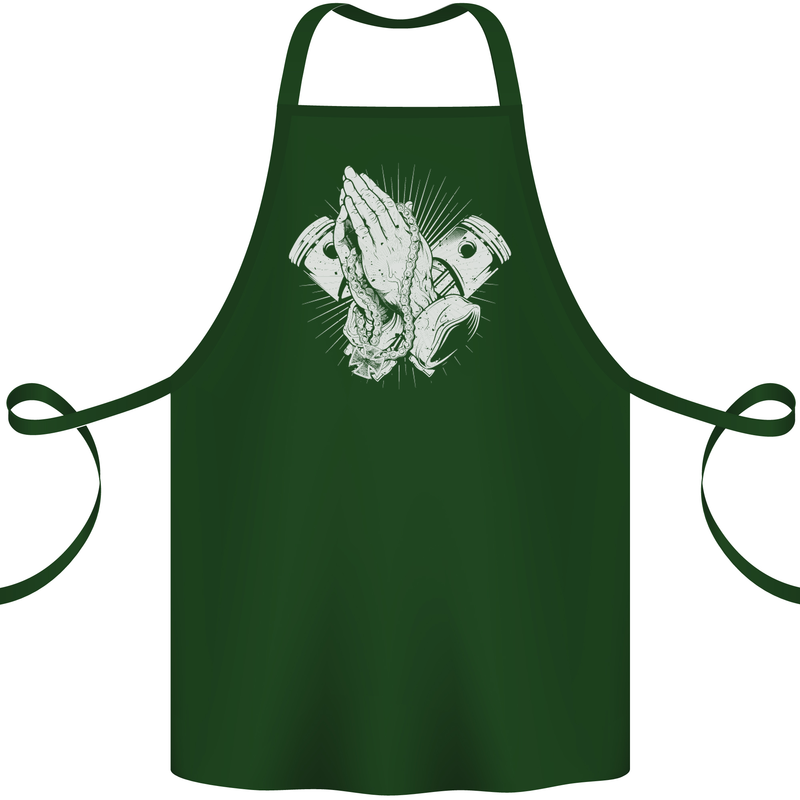 Biker Prayer Biker Motorcycle Motorbike Cotton Apron 100% Organic Forest Green