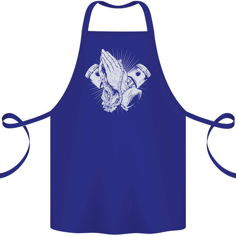 Biker Prayer Biker Motorcycle Motorbike Cotton Apron 100% Organic Royal Blue