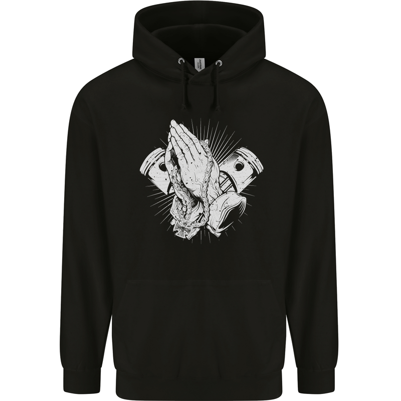 Biker Prayer Biker Motorcycle Motorbike Mens 80% Cotton Hoodie Black