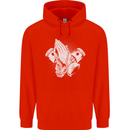 Biker Prayer Biker Motorcycle Motorbike Mens 80% Cotton Hoodie Bright Red