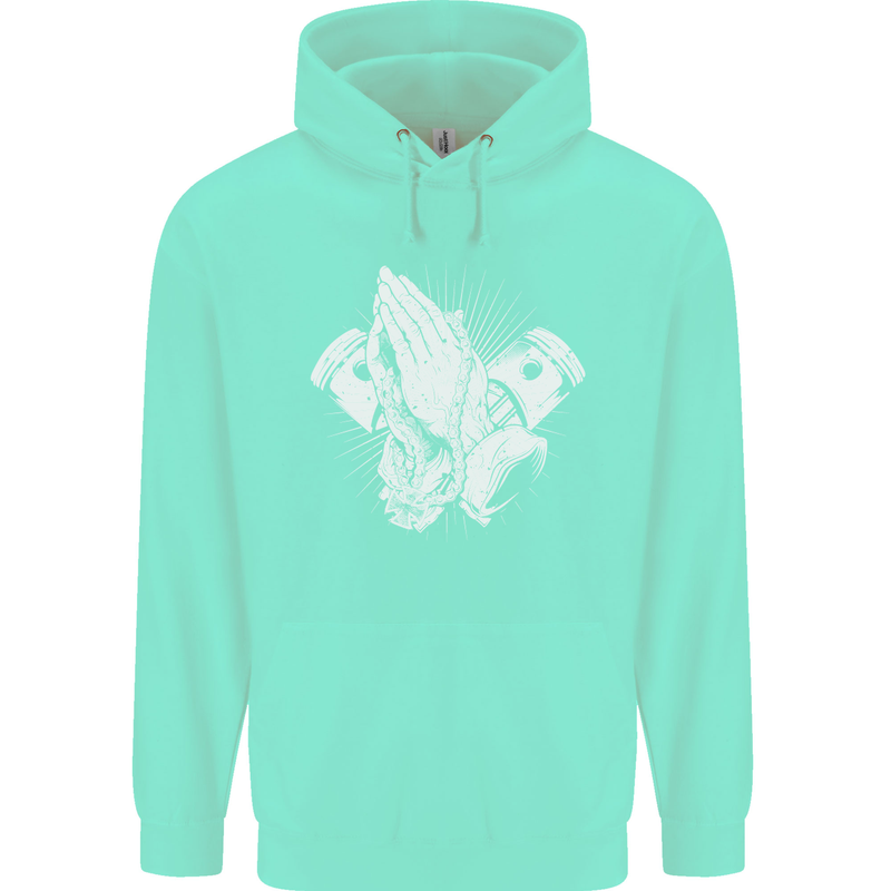Biker Prayer Biker Motorcycle Motorbike Mens 80% Cotton Hoodie Peppermint