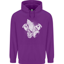 Biker Prayer Biker Motorcycle Motorbike Mens 80% Cotton Hoodie Purple