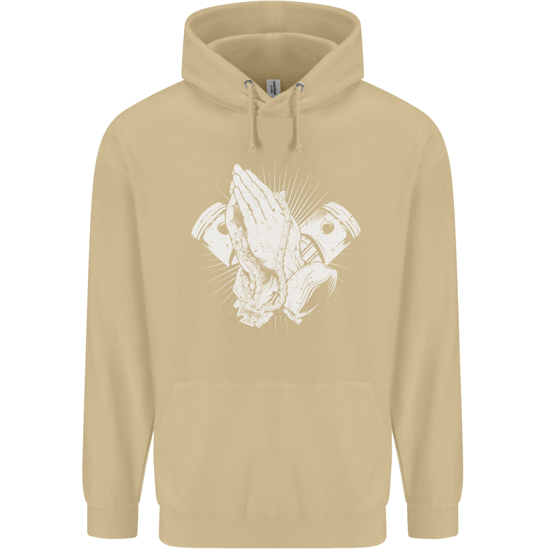 Biker Prayer Biker Motorcycle Motorbike Mens 80% Cotton Hoodie Sand