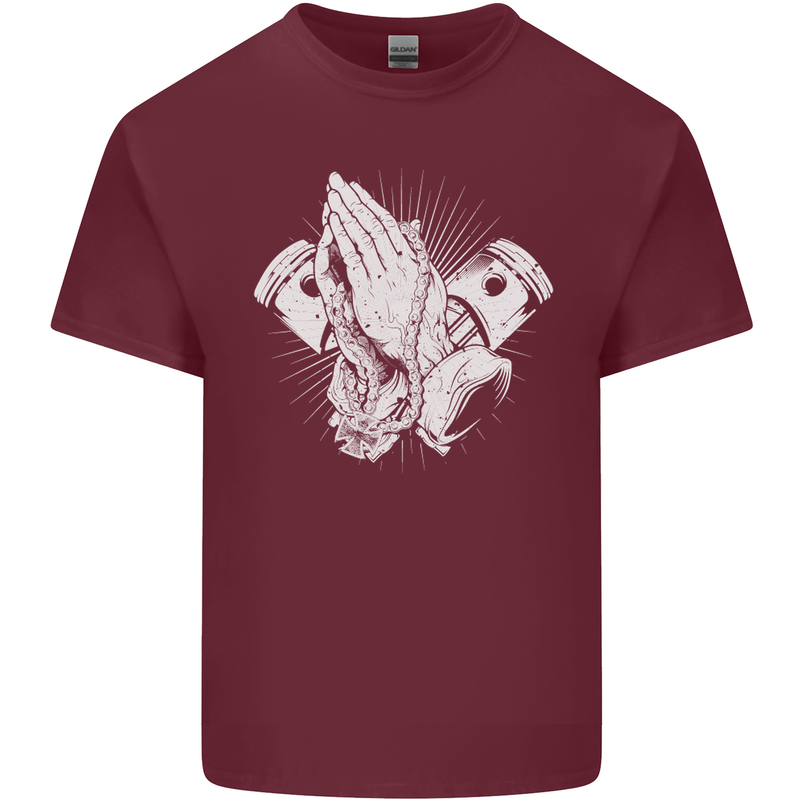 Biker Prayer Biker Motorcycle Motorbike Mens Cotton T-Shirt Tee Top Maroon