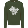 Biker Prayer Biker Motorcycle Motorbike Mens Sweatshirt Jumper Forest Green
