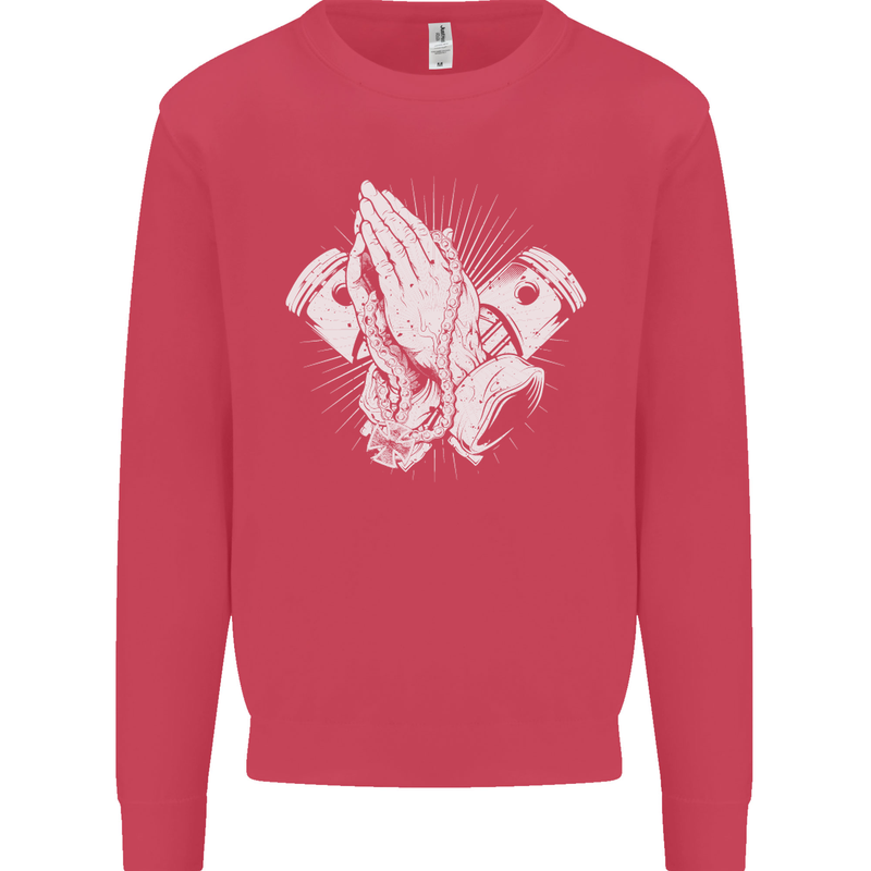 Biker Prayer Biker Motorcycle Motorbike Mens Sweatshirt Jumper Heliconia