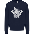 Biker Prayer Biker Motorcycle Motorbike Mens Sweatshirt Jumper Navy Blue
