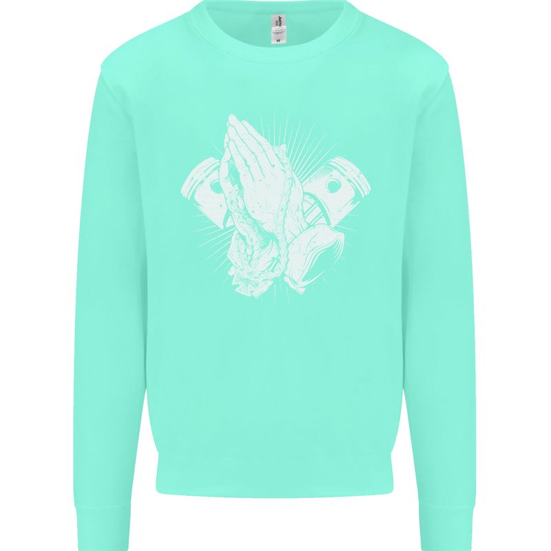 Biker Prayer Biker Motorcycle Motorbike Mens Sweatshirt Jumper Peppermint