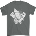 Biker Prayer Biker Motorcycle Motorbike Mens T-Shirt Cotton Gildan Charcoal