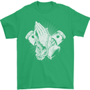 Biker Prayer Biker Motorcycle Motorbike Mens T-Shirt Cotton Gildan Irish Green