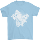 Biker Prayer Biker Motorcycle Motorbike Mens T-Shirt Cotton Gildan Light Blue