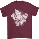 Biker Prayer Biker Motorcycle Motorbike Mens T-Shirt Cotton Gildan Maroon