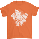 Biker Prayer Biker Motorcycle Motorbike Mens T-Shirt Cotton Gildan Orange