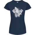 Biker Prayer Biker Motorcycle Motorbike Womens Petite Cut T-Shirt Navy Blue