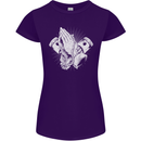 Biker Prayer Biker Motorcycle Motorbike Womens Petite Cut T-Shirt Purple