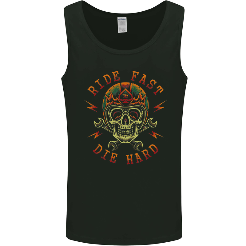 Biker Ride Fast Motorcycle Motorbike Mens Vest Tank Top Black