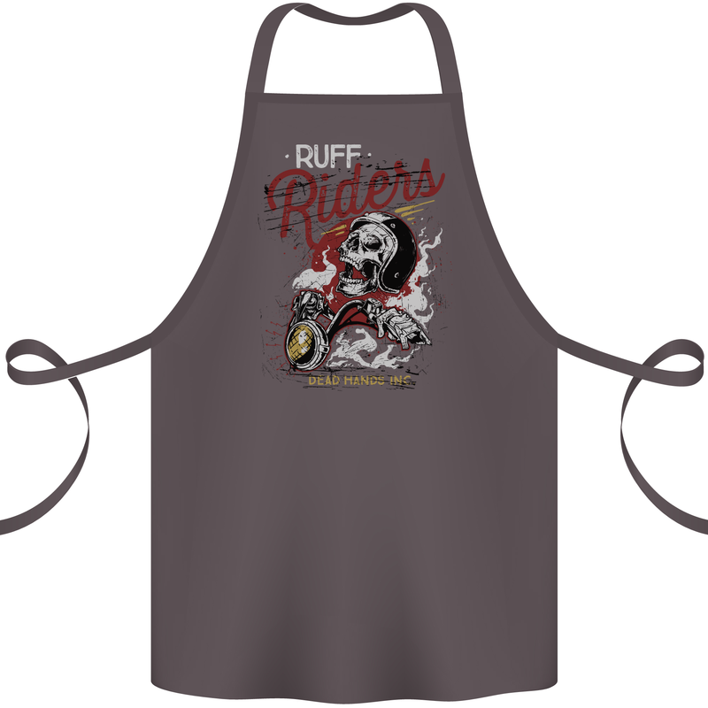 Biker Ruff Riders Motorcycle Motorbike Cotton Apron 100% Organic Dark Grey