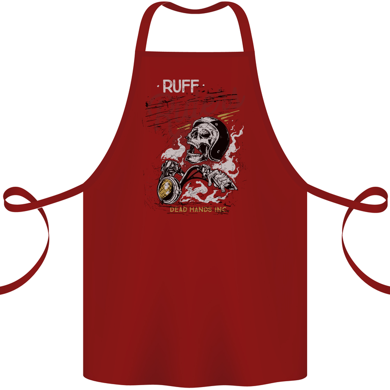 Biker Ruff Riders Motorcycle Motorbike Cotton Apron 100% Organic Maroon