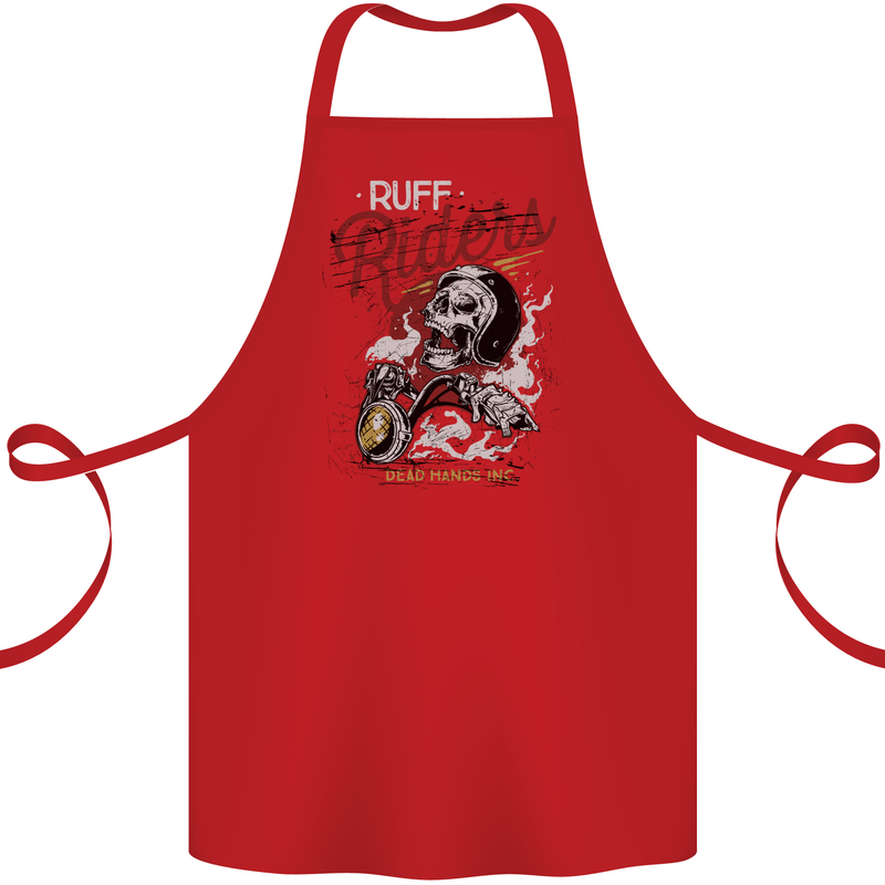 Biker Ruff Riders Motorcycle Motorbike Cotton Apron 100% Organic Red