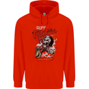 Biker Ruff Riders Motorcycle Motorbike Mens 80% Cotton Hoodie Bright Red
