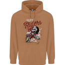 Biker Ruff Riders Motorcycle Motorbike Mens 80% Cotton Hoodie Caramel Latte