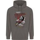 Biker Ruff Riders Motorcycle Motorbike Mens 80% Cotton Hoodie Charcoal