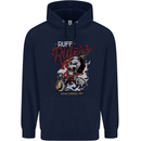 Biker Ruff Riders Motorcycle Motorbike Mens 80% Cotton Hoodie Navy Blue
