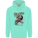 Biker Ruff Riders Motorcycle Motorbike Mens 80% Cotton Hoodie Peppermint