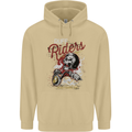 Biker Ruff Riders Motorcycle Motorbike Mens 80% Cotton Hoodie Sand
