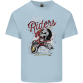 Biker Ruff Riders Motorcycle Motorbike Mens Cotton T-Shirt Tee Top Light Blue