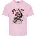 Biker Ruff Riders Motorcycle Motorbike Mens Cotton T-Shirt Tee Top Light Pink
