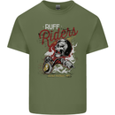 Biker Ruff Riders Motorcycle Motorbike Mens Cotton T-Shirt Tee Top Military Green