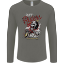 Biker Ruff Riders Motorcycle Motorbike Mens Long Sleeve T-Shirt Charcoal