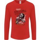 Biker Ruff Riders Motorcycle Motorbike Mens Long Sleeve T-Shirt Red