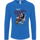 Biker Ruff Riders Motorcycle Motorbike Mens Long Sleeve T-Shirt Royal Blue